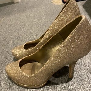 Glitter high heel shoes. Worn once!